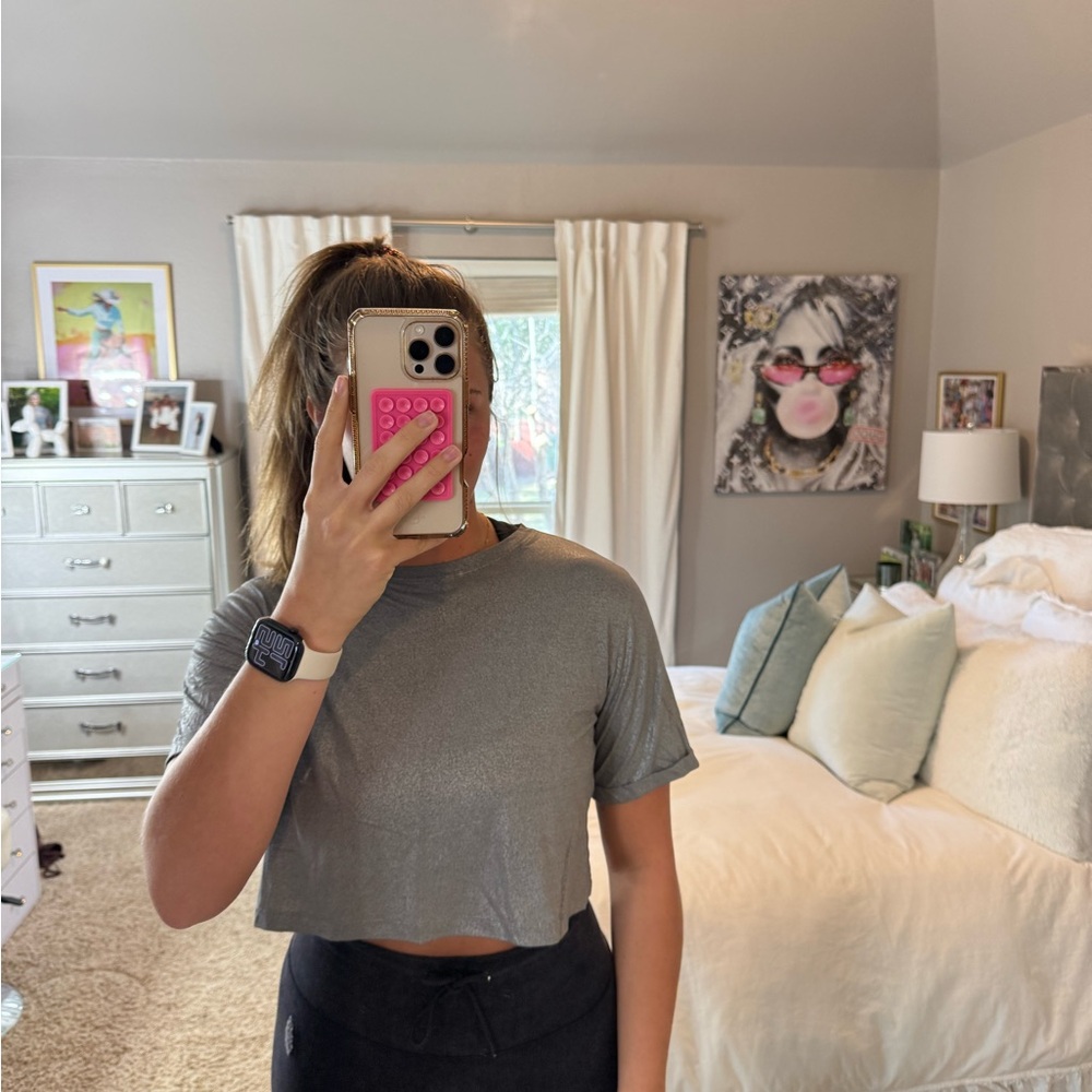 Lululemon x Soulcycle athletica Gray Crop Top
